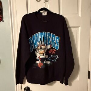 Vintage 1996 Carolina Panthers Looney Tunes Taz Sweatshirt Rare